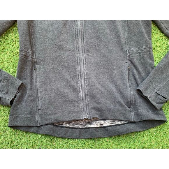 Lululemon Take Ten Heathered Grey cinch HOODIE SWEATSHIRT JACKET sz 12 - Picture 4 of 9